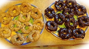 Gluten free carmel and chocolate covered donuts